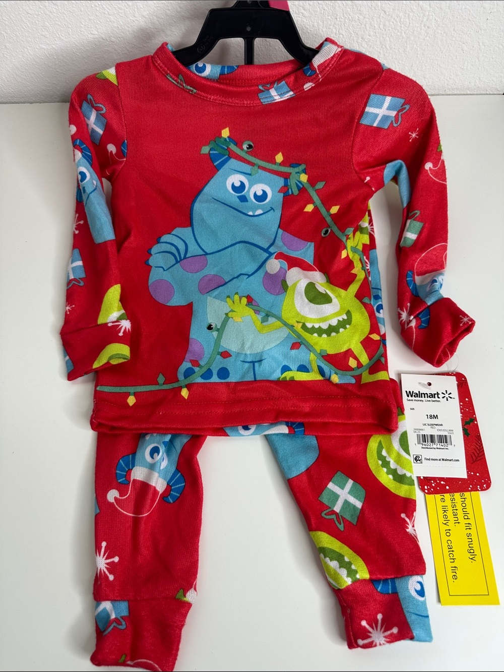 Unbranded Red Kids Holiday Monster Pajama Set